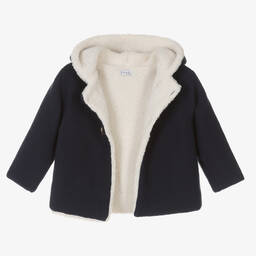 ميبي-جاكيت هودي أكريليك محبوك لون كحلي للأولاد | Childrensalon Outlet