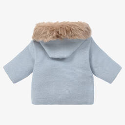 ميبي-Boys Blue Knitted Pram Coat | Childrensalon Outlet