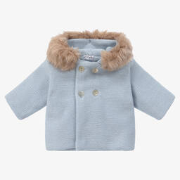 ميبي-Boys Blue Knitted Pram Coat | Childrensalon Outlet