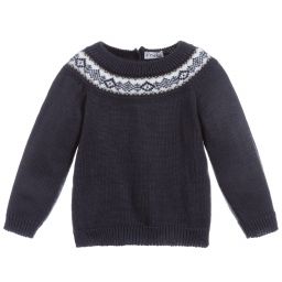Mebi-Boys Blue Knitted Sweater | Childrensalon Outlet