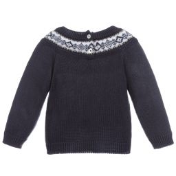 Mebi-Boys Blue Knitted Sweater | Childrensalon Outlet