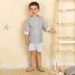 Mebi-Костюм из хлопка в синюю клетку для мальчиков | Childrensalon Outlet