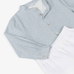 Mebi-Костюм из хлопка в синюю клетку для мальчиков | Childrensalon Outlet