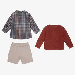 Mebi-Красно-синий комплект с шортами для мальчиков | Childrensalon Outlet