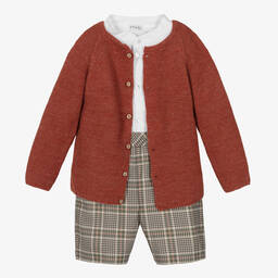 Mebi-Красно-зеленый комплект с шортами из хлопка | Childrensalon Outlet