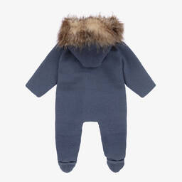 Mebi-Dark Blue Knitted Pramsuit | Childrensalon Outlet