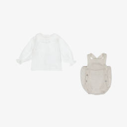 Mebi-Бежевый вязаный комплект для девочек | Childrensalon Outlet