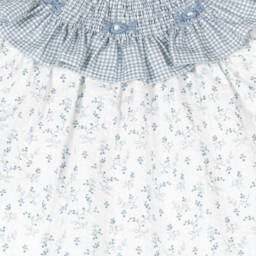 Mebi-Girls Blue Blossom Seersucker Ensemble | Childrensalon Outlet