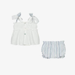 Mebi-Girls Breezy Stripe Seersucker Set | Childrensalon Outlet