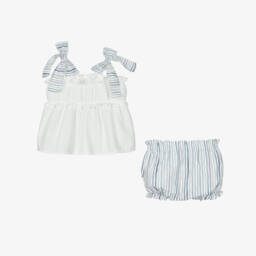 Mebi-Girls Breezy Stripe Seersucker Set | Childrensalon Outlet