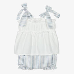 Mebi-Girls Breezy Stripe Seersucker Set | Childrensalon Outlet