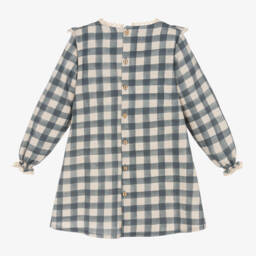 Mebi-Girls Checked Cotton Twill Dress | Childrensalon Outlet