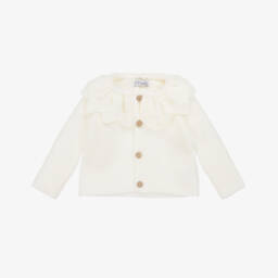 Mebi-Girls Cream Knit Button Cardigan | Childrensalon Outlet