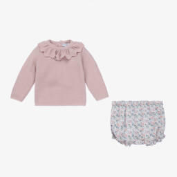 Mebi-Girls Dusky Pink Knit Set | Childrensalon Outlet