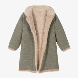 Mebi-Girls Green Knitted Coat | Childrensalon Outlet