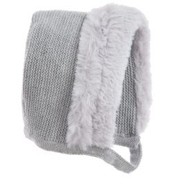 Mebi-Girls Grey Knitted Bonnet  | Childrensalon Outlet