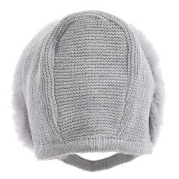 Mebi-Girls Grey Knitted Bonnet  | Childrensalon Outlet