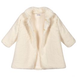 Mebi-Girls Ivory Faux Fur Coat | Childrensalon Outlet