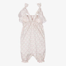 Mebi-Кремовый комбинезон в клетку и цветочек | Childrensalon Outlet