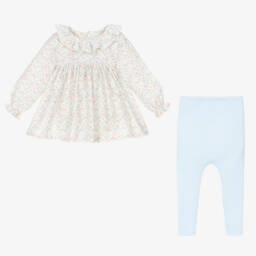 Mebi-Girls Ivory Floral Outfit Set | Childrensalon Outlet