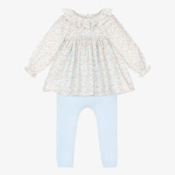 Mebi-Girls Ivory Floral Outfit Set | Childrensalon Outlet