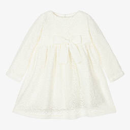 Mebi-Girls Ivory Knitted Dress | Childrensalon Outlet