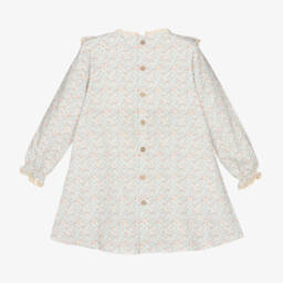 Mebi-Girls Ivory Lace Trim Dress | Childrensalon Outlet