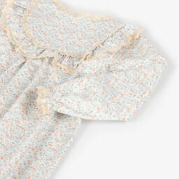 Mebi-Girls Ivory Lace Trim Dress | Childrensalon Outlet