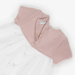 Mebi-فستان بناتي عاجي ووردي بنقاط بولكا | Childrensalon Outlet