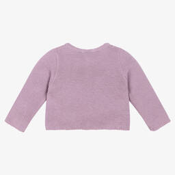 Mebi-كارديغان أطفال بناتي قطن محبوك لون بنفسجي | Childrensalon Outlet