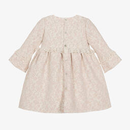 ميبي-فستان جاكارد لون زهري فاتح بطبعة ورود | Childrensalon Outlet