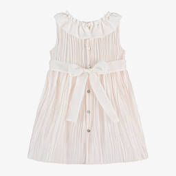 Mebi-Girls Pale Pink Frill Collar Dress | Childrensalon Outlet