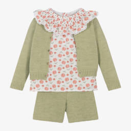 Mebi-Girls Pastel Knit Cardigan Set | Childrensalon Outlet