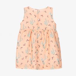 Mebi-Girls Peach Linen Blend Dress | Childrensalon Outlet