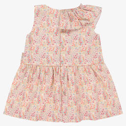 Mebi-Розовое хлопковое платье с рюшами | Childrensalon Outlet