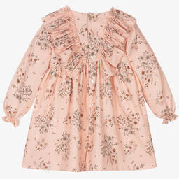 Mebi-Розовое хлопковое платье с цветами для девочек | Childrensalon Outlet