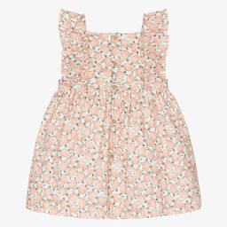 Mebi-Girls Pink & Green Cotton Dress | Childrensalon Outlet