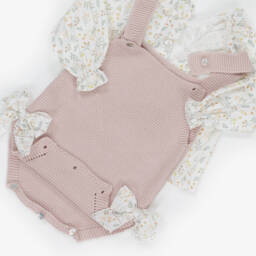 Mebi-Girls Pink Knitted Bloomers Ensemble | Childrensalon Outlet