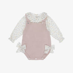 Mebi-Girls Pink Knitted Bloomers Ensemble | Childrensalon Outlet