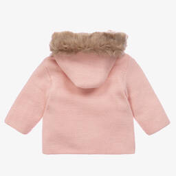 Mebi-Girls Pink Knitted Pram Coat | Childrensalon Outlet