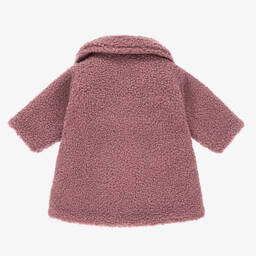 Mebi-Girls Pink Teddy Fleece Coat | Childrensalon Outlet