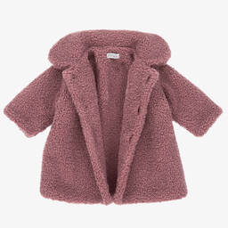 Mebi-Girls Pink Teddy Fleece Coat | Childrensalon Outlet