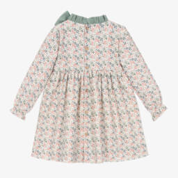 Mebi-Girls Sage Floral Cotton Dress | Childrensalon Outlet