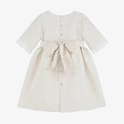 Mebi-Girls Sparkling Ivory Dress with Lace | Childrensalon Outlet