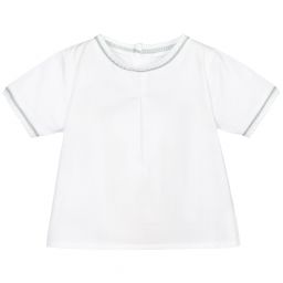 Mebi-Girls White Cotton Blouse | Childrensalon Outlet