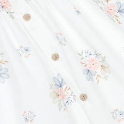 Mebi-Белое платье из поплина в цветочек | Childrensalon Outlet
