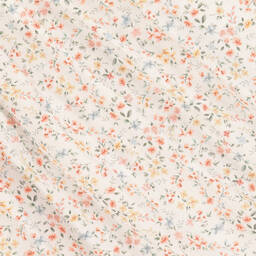 Mebi-Girls White & Orange Cotton Floral Dress | Childrensalon Outlet
