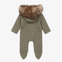 ميبي-أوفرول للخروج مزيج صوف محبوك لون أخضر للأطفال | Childrensalon Outlet