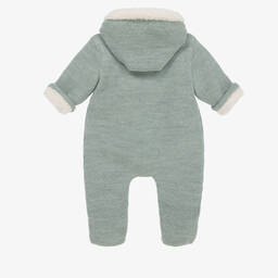 Mebi-Green Knitted Baby Pramsuit | Childrensalon Outlet