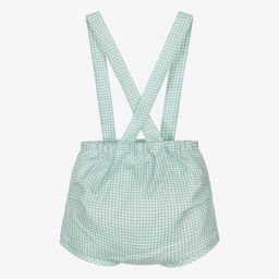 Mebi-Green Linen Baby Shorts | Childrensalon Outlet